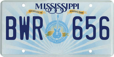 MS license plate BWR656