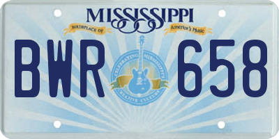 MS license plate BWR658