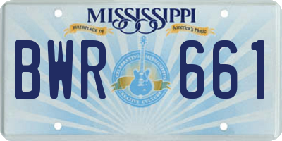 MS license plate BWR661