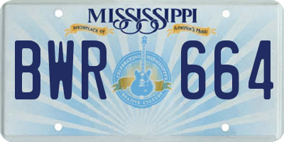 MS license plate BWR664