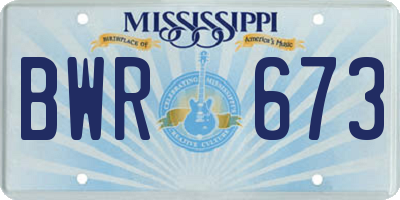 MS license plate BWR673