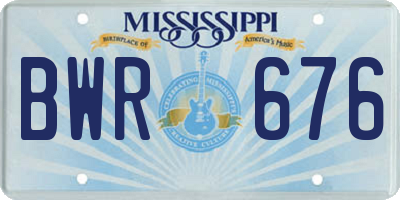 MS license plate BWR676