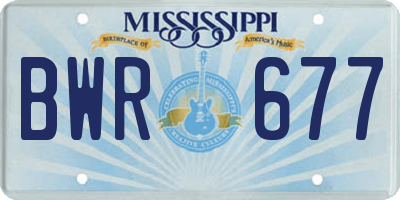 MS license plate BWR677