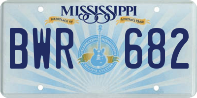 MS license plate BWR682