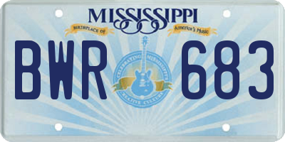 MS license plate BWR683