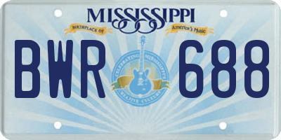 MS license plate BWR688