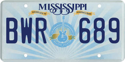 MS license plate BWR689