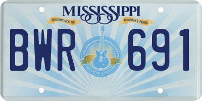 MS license plate BWR691