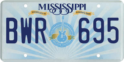 MS license plate BWR695