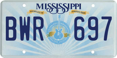 MS license plate BWR697