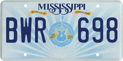 MS license plate BWR698