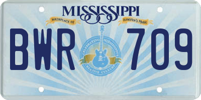 MS license plate BWR709