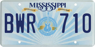 MS license plate BWR710