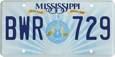 MS license plate BWR729