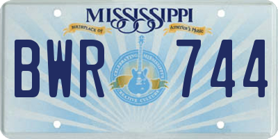 MS license plate BWR744