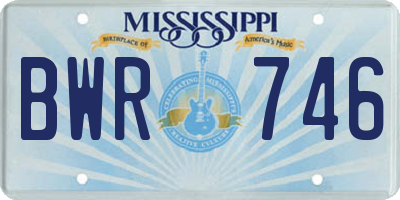 MS license plate BWR746