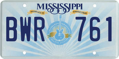 MS license plate BWR761