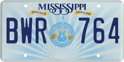 MS license plate BWR764
