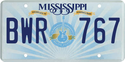 MS license plate BWR767