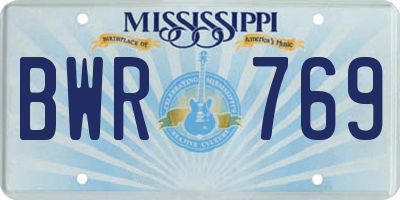 MS license plate BWR769