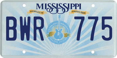 MS license plate BWR775