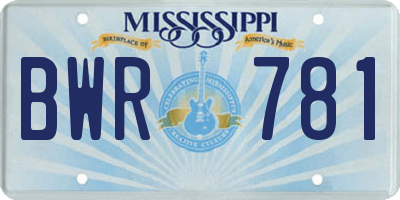 MS license plate BWR781