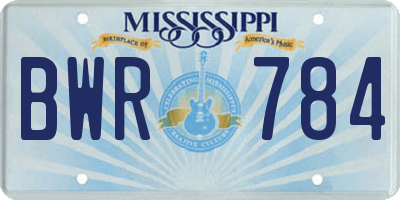 MS license plate BWR784