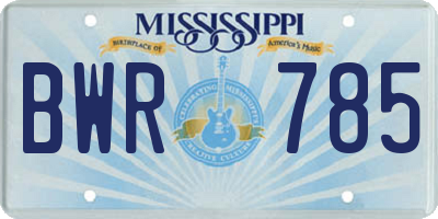 MS license plate BWR785