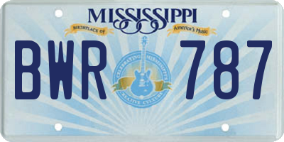 MS license plate BWR787