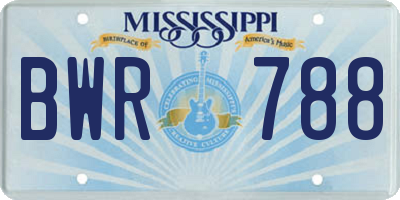 MS license plate BWR788