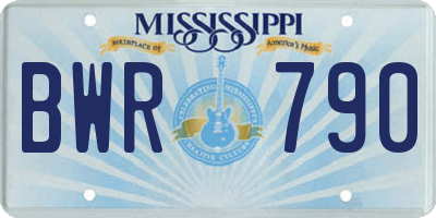 MS license plate BWR790