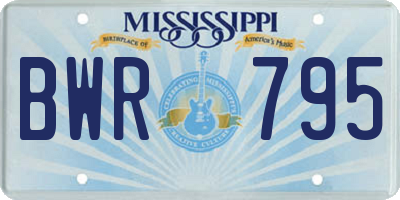 MS license plate BWR795