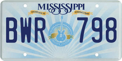 MS license plate BWR798