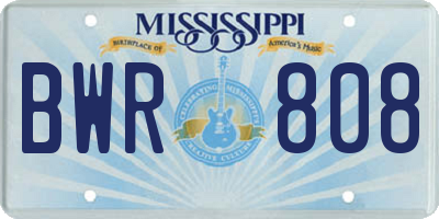 MS license plate BWR808