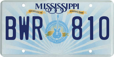 MS license plate BWR810