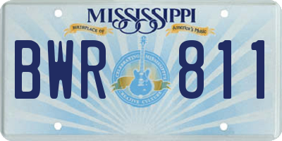 MS license plate BWR811