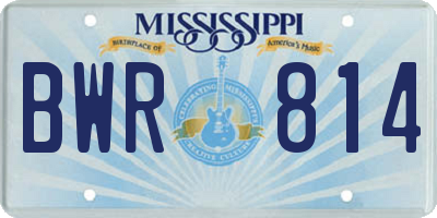 MS license plate BWR814