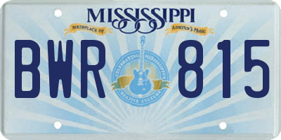 MS license plate BWR815