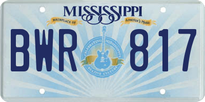 MS license plate BWR817