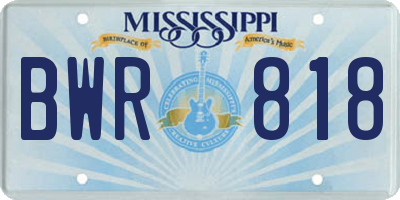 MS license plate BWR818