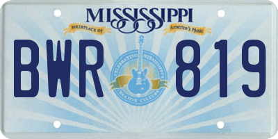 MS license plate BWR819