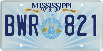 MS license plate BWR821