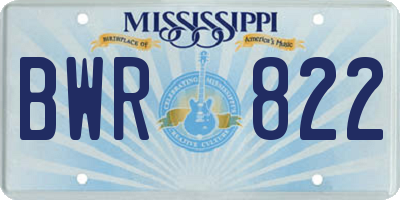 MS license plate BWR822