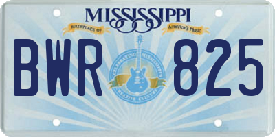 MS license plate BWR825