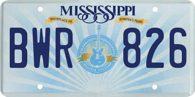 MS license plate BWR826