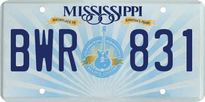 MS license plate BWR831