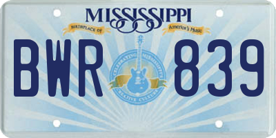 MS license plate BWR839