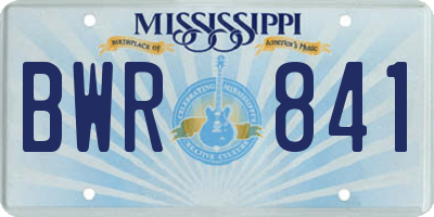 MS license plate BWR841