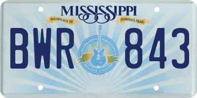 MS license plate BWR843