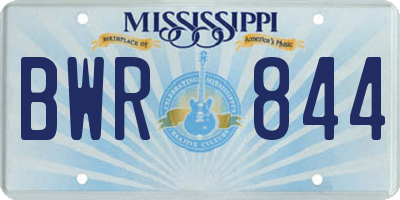 MS license plate BWR844